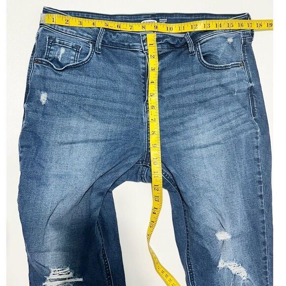 Old Navy Women's Denim Distressed Super Skinny Ankle Jeans Dark Blue Size 14‎ - Picture 4 of 8